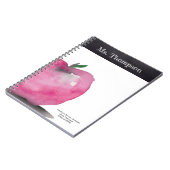 アップルパーソナライズされたウォーターカラーサンキュー先生 ノートブック (左側)