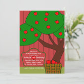 アップルピッキングおもしろい招待状 招待状 (スタンド正面)