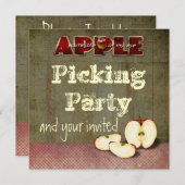 アップルピッキングの招待 招待状 (正面/裏面)
