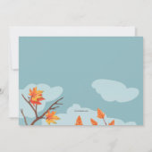 アップルピッキングキツネ誕生日 招待状 (裏面)