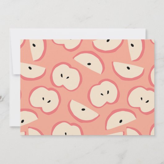 アップルピッキングパーティーピンクガール誕生日写真 招待状 (裏面)