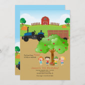 アップルピッキングファーム誕生日招待状 招待状 (正面/裏面)