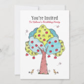 アップルピッキング誕生日パーティー 招待状 (正面)