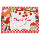 アップルピックレッドヘアガールバースデーパーティー ラージペーパーバッグ (正面)