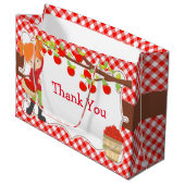 アップルピックレッドヘアガールバースデーパーティー ラージペーパーバッグ (正面アングル)