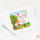 アップルピックレッドヘアガール誕生日サンキュースクー スクエアシール (封筒)