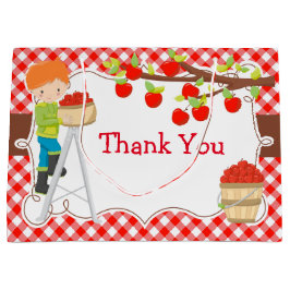 アップルピックレッドヘアボーイ誕生日パーティー ラージペーパーバッグ