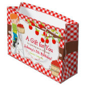 アップルピックレッドヘアボーイ誕生日パーティー ラージペーパーバッグ (裏面アングル)