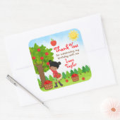 アップルピッチダークスキンガール誕生日ありがとうSq スクエアシール (封筒)