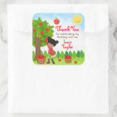 アップルピッチダークスキンガール誕生日ありがとうSq スクエアシール (バッグ)