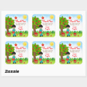 アップルピッチダークスキンボーイ誕生日ありがとうSqu スクエアシール (シート)