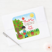 アップルピッチダークスキンボーイ誕生日ありがとうSqu スクエアシール (封筒)