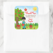 アップルピッチダークスキンボーイ誕生日ありがとうSqu スクエアシール (バッグ)