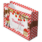 アップルピッチブルネットガールバースデーパーティー ラージペーパーバッグ (正面アングル)