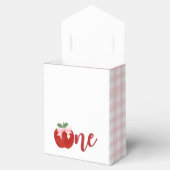 アップルピンクの弓プレイドの最初の誕生日 フェイバーボックス (オープン)