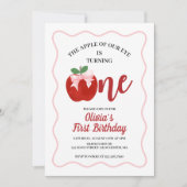 アップルピンクボウ名門私立校風のコケット1歳 招待状 (正面)