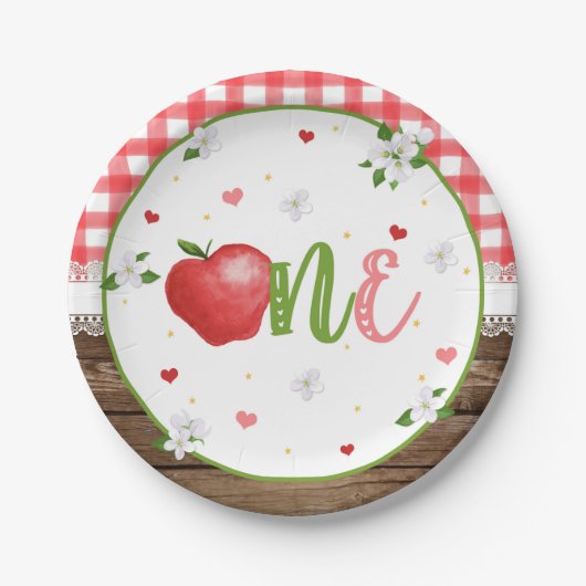 アップルファースト誕生日プレート ペーパープレート (正面)