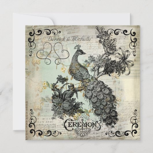 アップルフラズピーコック結婚式招待状 招待状 (正面)