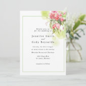 アップルフラムズウォーターカラーピンクス庭園の結婚式 招待状 (スタンド正面)