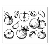 アップルフルーツデザイン手描き ラバースタンプ (インプリント)