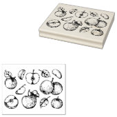 アップルフルーツデザイン手描き ラバースタンプ (押印)