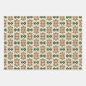 アップルフルーツヴィンテージ鮮やか抽象芸術パターンセット7 ラッピングペーパーシート (正面2)