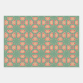 アップルフルーツ抽象芸術ヴィンテージ幾何学模様1 ラッピングペーパーシート (正面3)