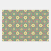 アップルフルーツ抽象芸術ヴィンテージ幾何学模様1 ラッピングペーパーシート (正面2)