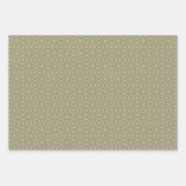 アップルフルーツ抽象芸術ヴィンテージ幾何学模様3 ラッピングペーパーシート (正面2)