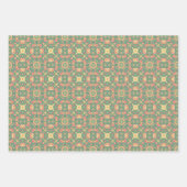 アップルフルーツ抽象芸術ヴィンテージ幾何学模様3 ラッピングペーパーシート (正面)