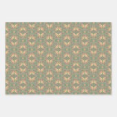 アップルフルーツ抽象芸術ヴィンテージ幾何学模様5 ラッピングペーパーシート (正面3)