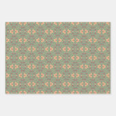 アップルフルーツ抽象芸術ヴィンテージ幾何学模様5 ラッピングペーパーシート (正面)