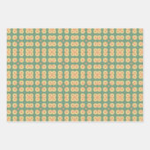 アップルフルーツ抽象芸術ヴィンテージ幾何学模様6 ラッピングペーパーシート (正面3)