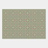 アップルフルーツ抽象芸術ヴィンテージ幾何学模様6 ラッピングペーパーシート (正面2)