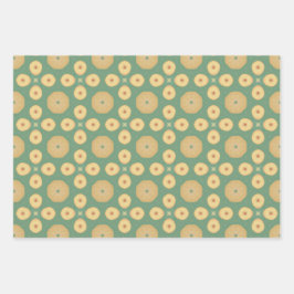 アップルフルーツ抽象芸術ヴィンテージ幾何学模様7 ラッピングペーパーシート