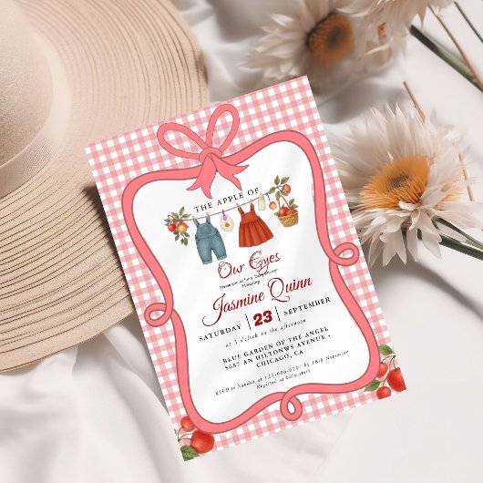 アップルフルーツ秋ベビーシャワーベビーふりかけ 招待状