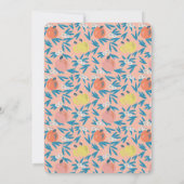 アップルフローラコーラルピンクネイビー結婚式招待状 招待状 (裏面)