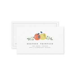 アップルフローラシンプルホワイト先生名刺 名刺