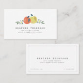 アップルフローラシンプルホワイト先生名刺 名刺 (正面/裏面)