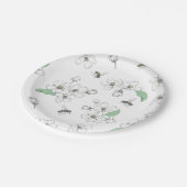 アップルブロッサムのまわりにホワイトパーティー ペーパープレート (アングル)