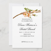 アップルブロッサムウォーターカラーステムウェディングシャワー 招待状 (正面)