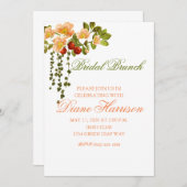 アップルブロッサムウォーターカラーステムブライダルシャワー 招待状 (正面/裏面)