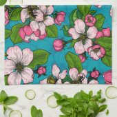 アップルブロッサムオンターコイズ キッチンタオル (折り畳み)