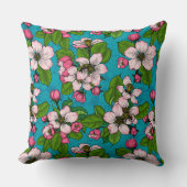 アップルブロッサムオンターコイズ クッション (正面)