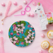 アップルブロッサムオンターコイズ ペーパープレート (パーティー)