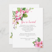 アップルブロッサムパーティの招待状 ポストカード (正面/裏面)