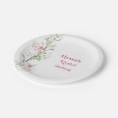 アップルブロッサムブライダルシャワー パーソナライズされた ペーパープレート (アングル)