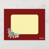 アップルブロッサム深い赤の名前と古い誕生日 ポストカード (裏面)