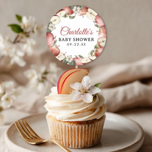 アップルブロッサム秋ベビーシャワーお気に入りステッカー ラウンドシール