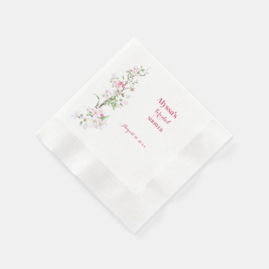 アップルブロッサム ブライダルシャワー パーソナライズド コクテイル 縁ありカクテルナプキン (角)